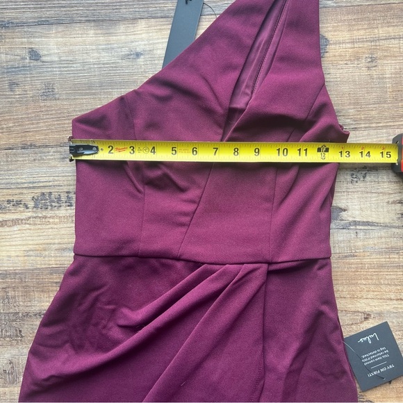 Lulus Women’s So Flirty Burgundy One Shoulder Cutout Asymmetrical Dress Size XS - Picture 4 of 8